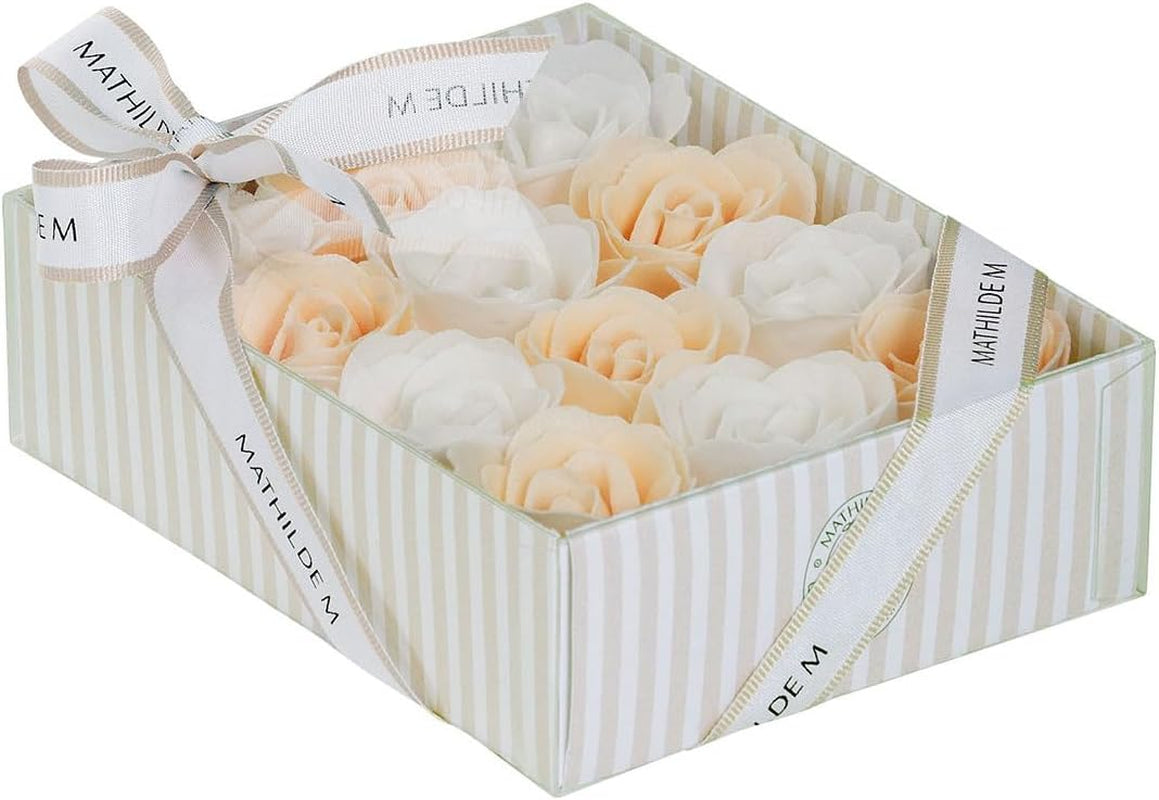 Coffret De 12 Roses En Feuilles De Savon - Rose