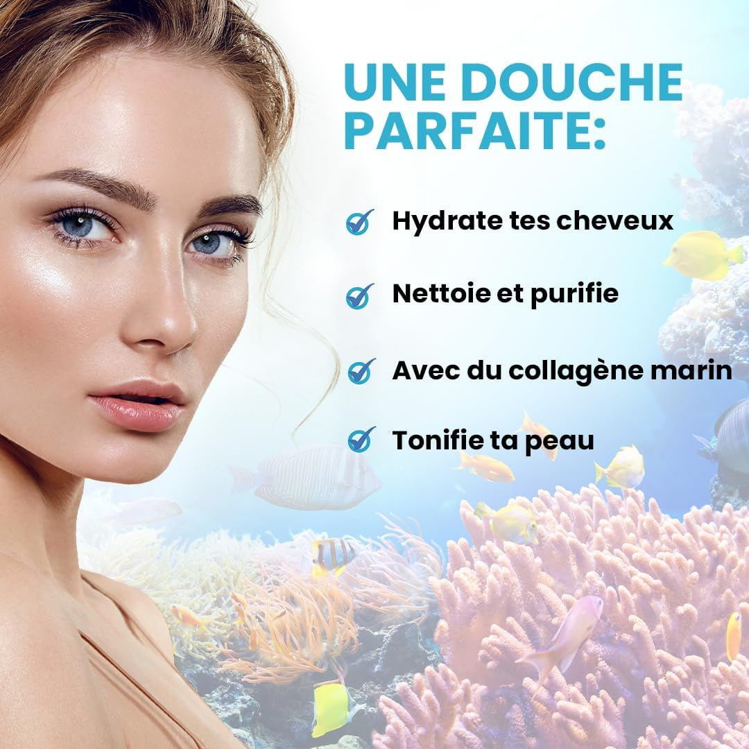 Gel Douche Collagène Triple Action : Nettoyant Visage, Corps Et Cheveux. Effet Raffermissant Et Anti-Âge. Soin Pour Peaux Atopiques, Sensibles Et Sèches - 250 Ml