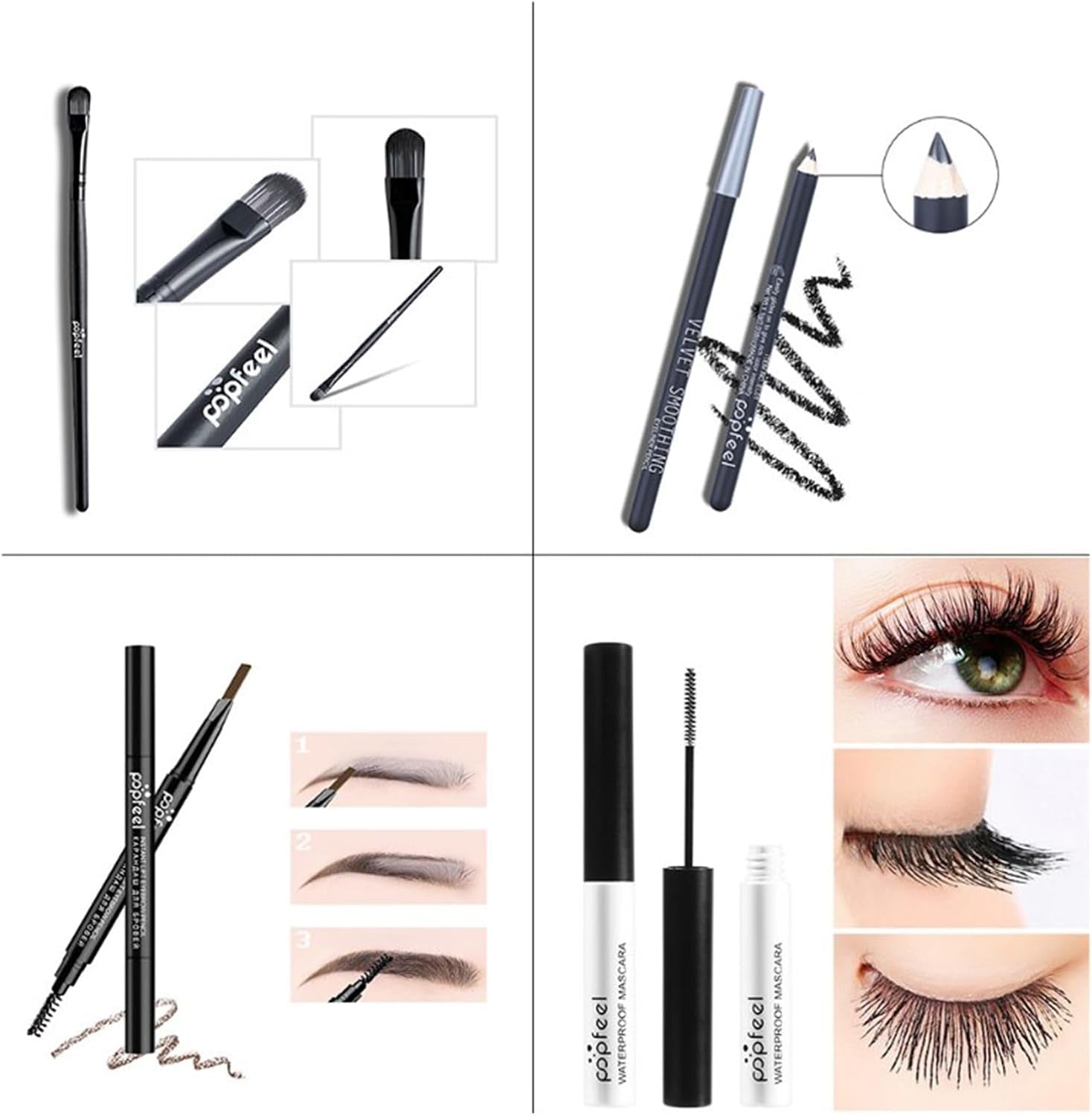 16 Couleurs Palette De Fards À Paupières Professionnel, Ensemble-Cadeau De Maquillage De Yeux Avec Mascara Crayon À Sourcils Eyeliner Pinceaux Cosmétiques, Set De Voyage Pour Femme Et Fille