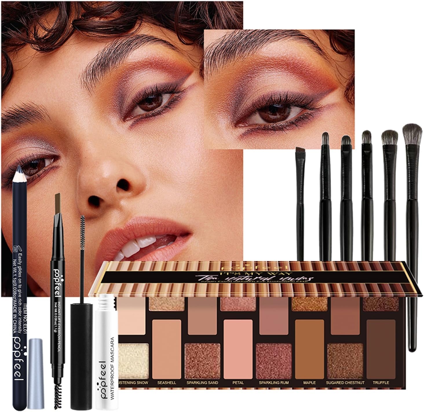 16 Couleurs Palette De Fards À Paupières Professionnel, Ensemble-Cadeau De Maquillage De Yeux Avec Mascara Crayon À Sourcils Eyeliner Pinceaux Cosmétiques, Set De Voyage Pour Femme Et Fille