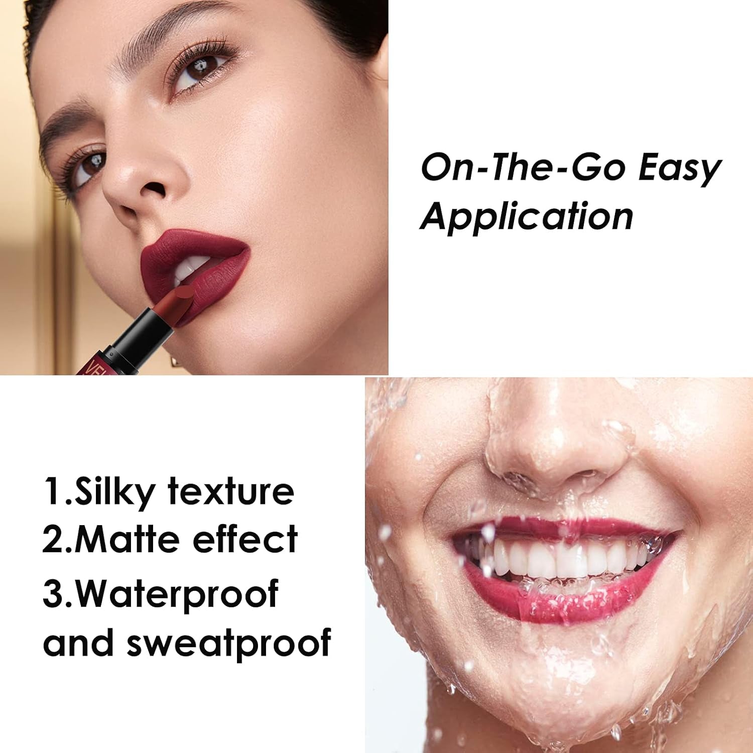 Lot De 6 Rouges À Lèvres Mats Durables Et Imperméables En Velours Avec Coffret Cadeau