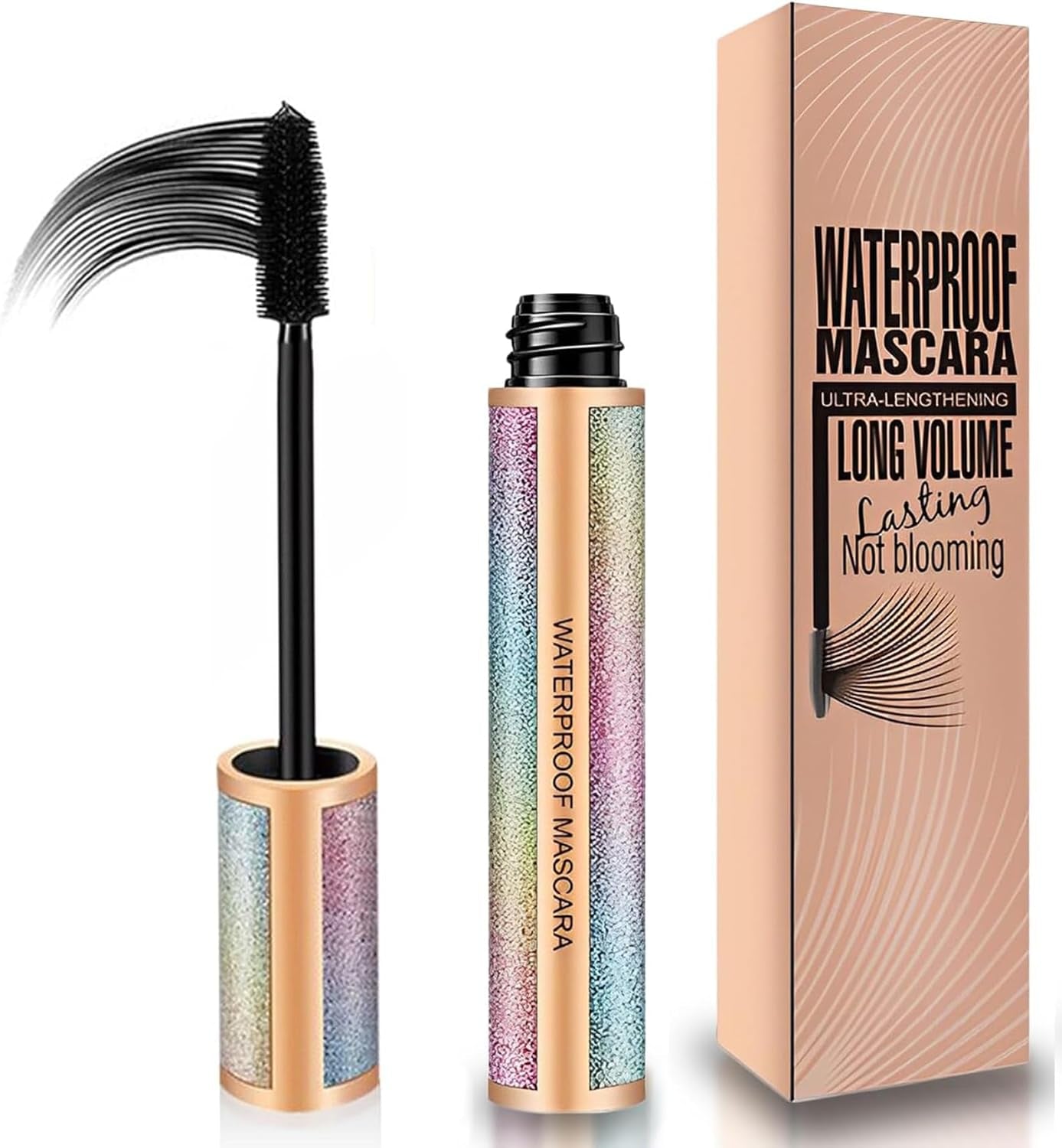 4D Silk Fiber Mascara, Mascara Volume Imperméable Noir, Allongement De Cils Extra Long Et Mascara, Naturellement Maquillage Des Yeux Ne Fleurit Pas