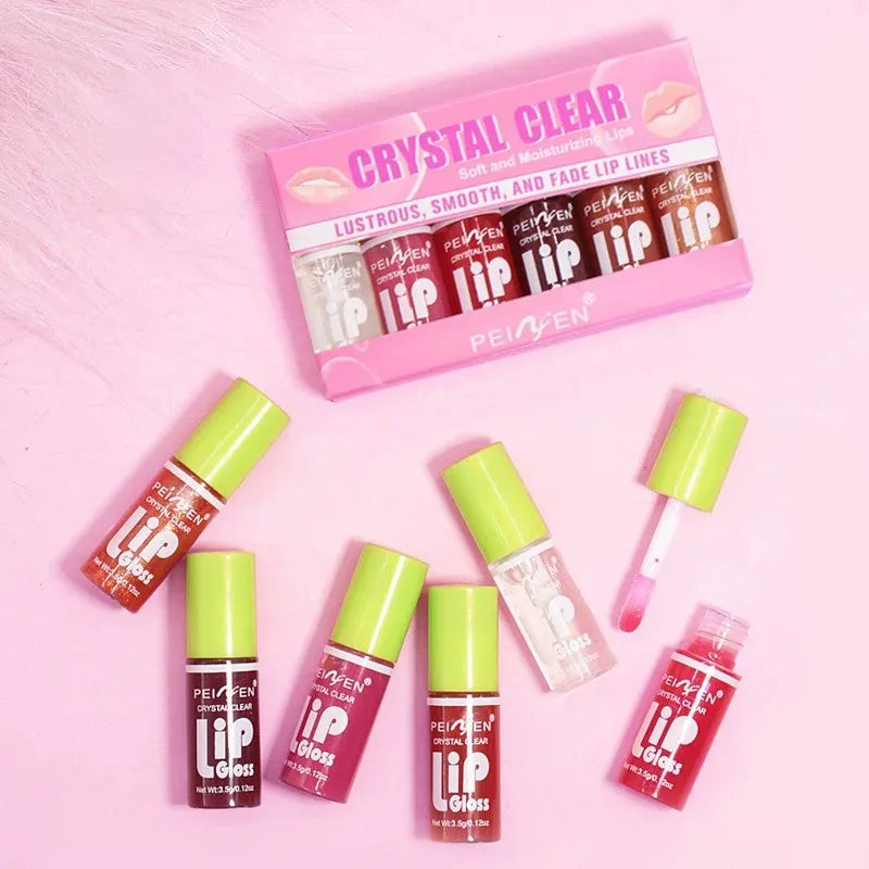 Coffret de 6 Gloss Hydratants Transparents - Huile à Lèvres Cosmétique