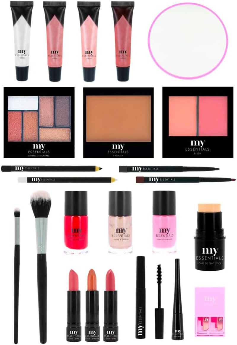 MY ESSENTIALS - Calendrier De L’Avent 2025 Beauté Femme - Coffret Cadeau 24 Produits Maquillage & Accessoires Débutants - Routine Teint, Yeux, Lèvres, Ongles - Idée Cadeau Noël - Magic Forest
