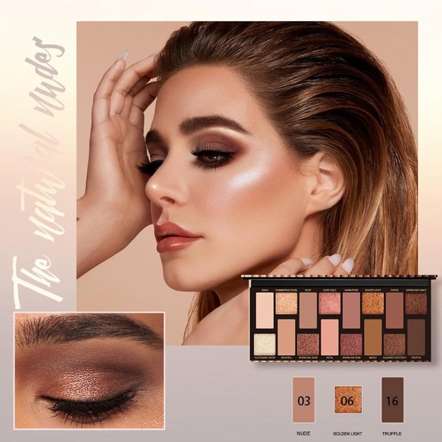 16 Couleurs Palette De Fards À Paupières Professionnel, Ensemble-Cadeau De Maquillage De Yeux Avec Mascara Crayon À Sourcils Eyeliner Pinceaux Cosmétiques, Set De Voyage Pour Femme Et Fille