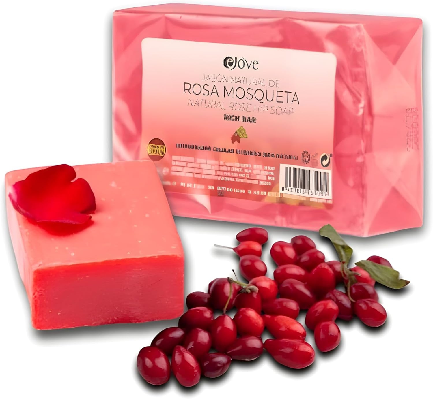 Nettoyant Pour Le Visage Rose Musquée 125G | Savon Naturel Artisanal Pour Le Visage Et Le Corps | Gommage Exfoliant Doux | Hydratation Et Soin Des Cicatrices | Peau Douce Et Éclatante
