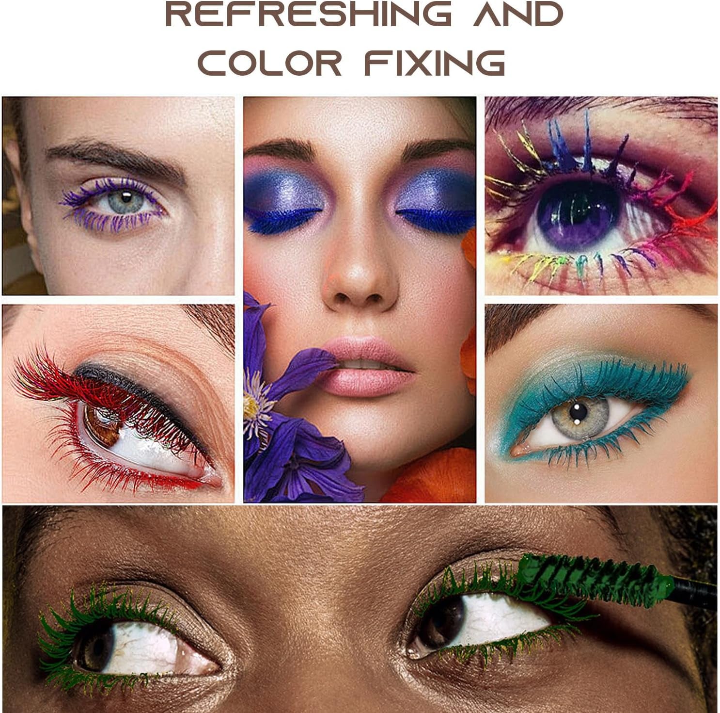 Mascara Coloré Pour Cils 6 Couleurs, Longue Tenue, Anti-Taches Et Imperméable, Recourbant Et Allongeant Pour Les Yeux