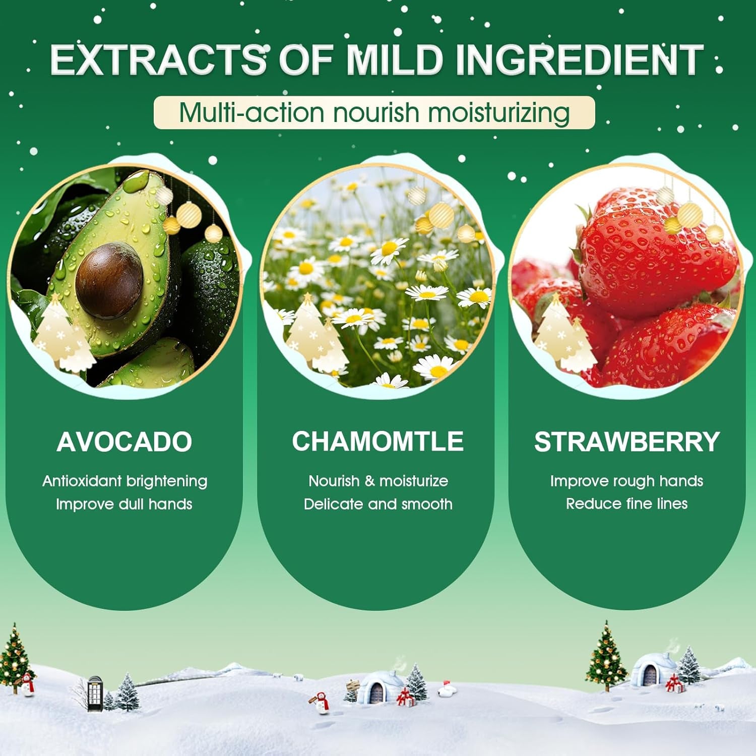 Creme Main Noel, 3 Pièces Creme Main Coffret, 2 Pièces Lotion Pour Le Corps, Fruité Cadeaux Noel Femme Pour Noël Fête D'Anniversaire Vacances, Hydratez Votre Peau