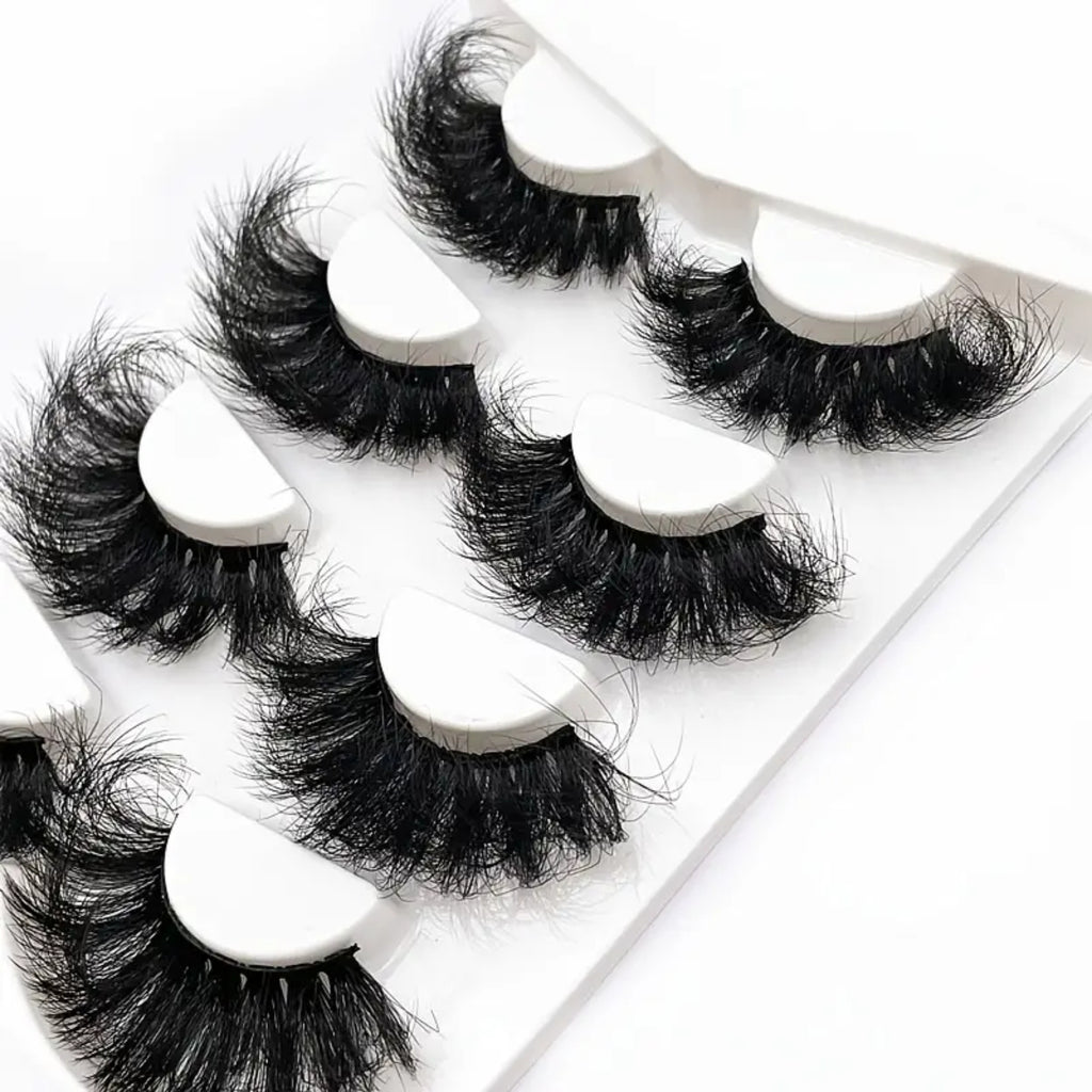 Lot de 4 Paires de Faux Cils - Style Fluffy Désordonnés - Extensions de Cils