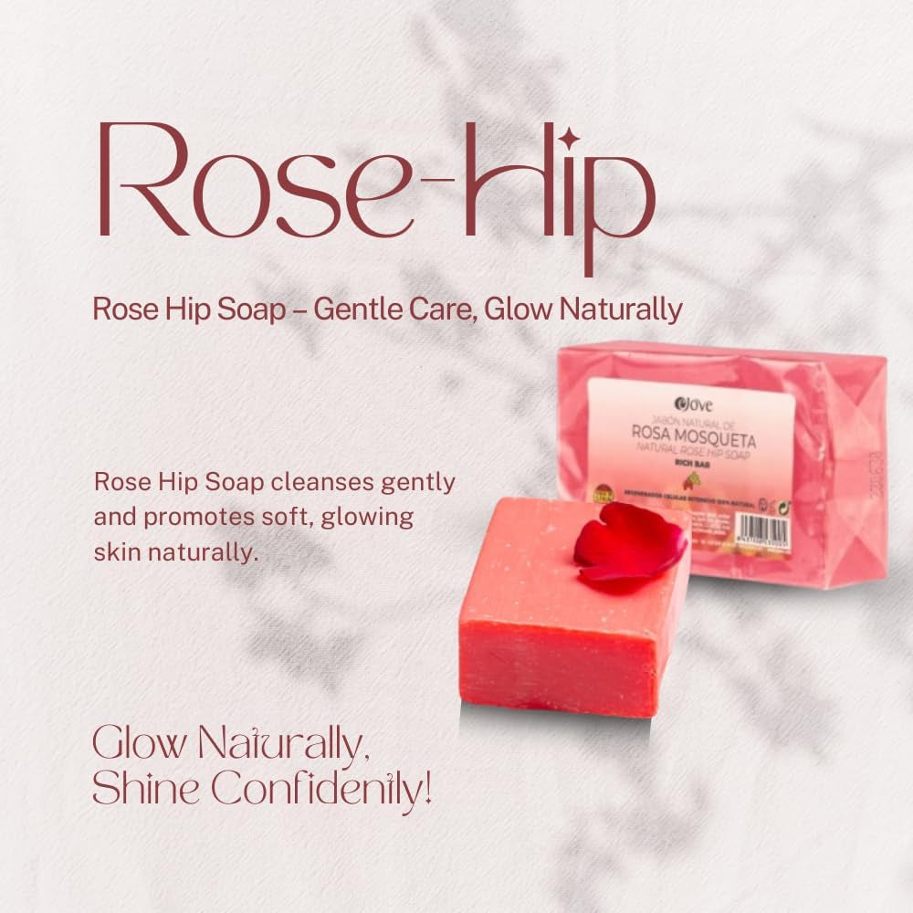 Nettoyant Pour Le Visage Rose Musquée 125G | Savon Naturel Artisanal Pour Le Visage Et Le Corps | Gommage Exfoliant Doux | Hydratation Et Soin Des Cicatrices | Peau Douce Et Éclatante