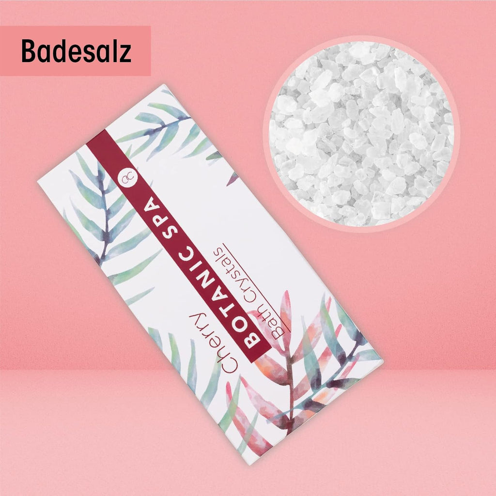 - Set De Bain Pour Femme CHERRY SPA Dans Un Panier - Set De Soins 4 Pièces Avec Gel Douche, Sel De Bain & Lotion Pour Le Corps - Cadeau Bien-Être Anniversaire Ou Saint-Valentin