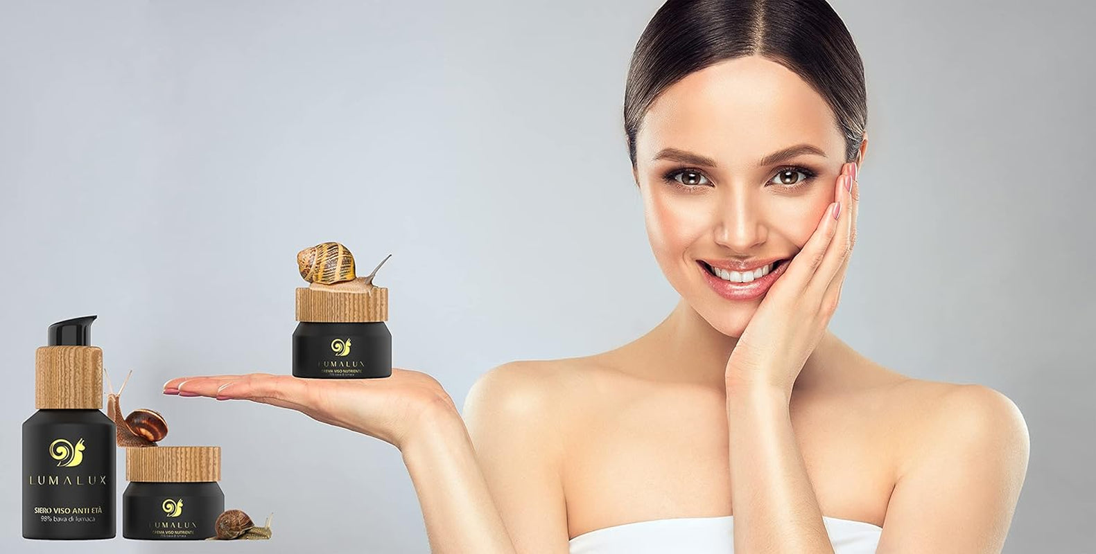 COMBOPACK Soins Pour Le Visage - Serum Acide Hyaluronique 98% De Bave D’Escargot 50Ml Et Crème Bave D'Escargot BIO À 75% 50Ml - Acide Hyaluronique, Aloe Vera, Vitamine E