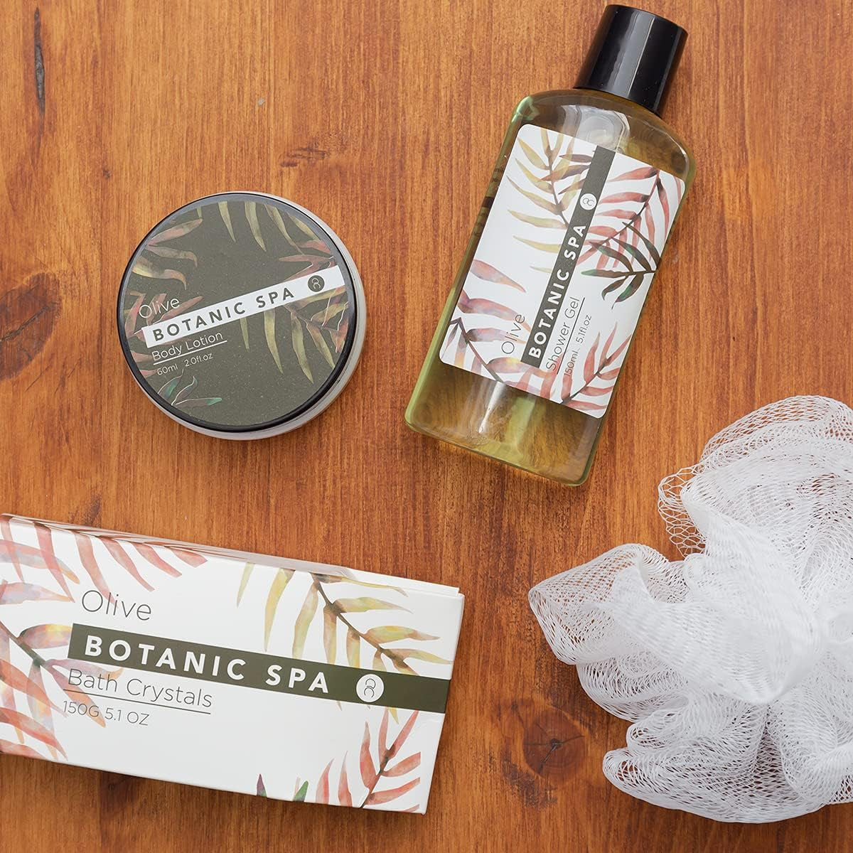 Coffret Cadeau OLIVE SPA Dans Un Panier En Jonc De Mer - Ensemble De Bain Et Douche - 5 Pièces Dans Un Panier Décoratif En Jonc De Mer, Cadeau D'Anniversaire, Kit Bien-Être Pour Les Femmes