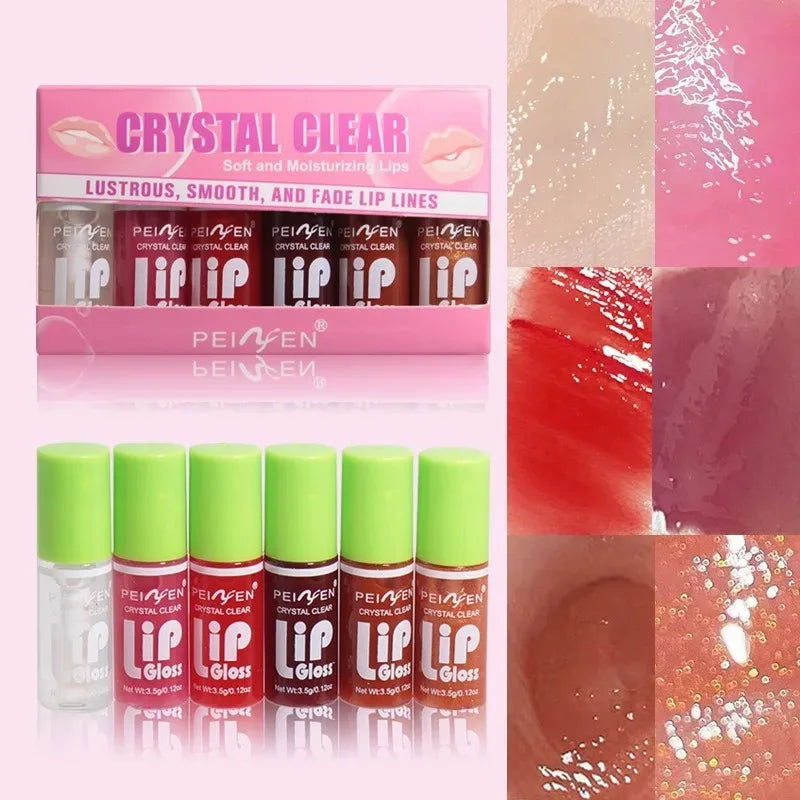 Coffret de 6 Gloss Hydratants Transparents - Huile à Lèvres Cosmétique