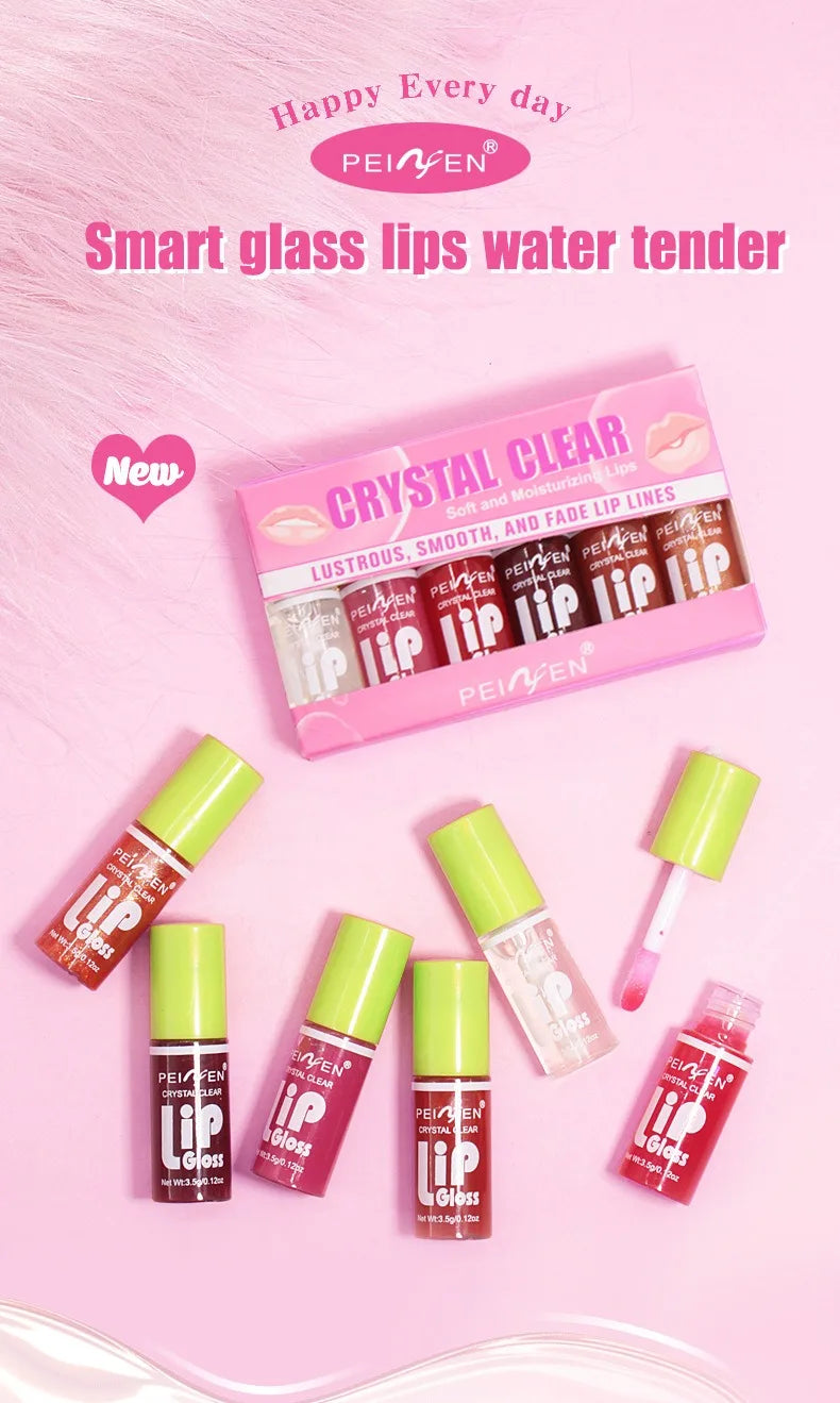 Coffret de 6 Gloss Hydratants Transparents - Huile à Lèvres Cosmétique