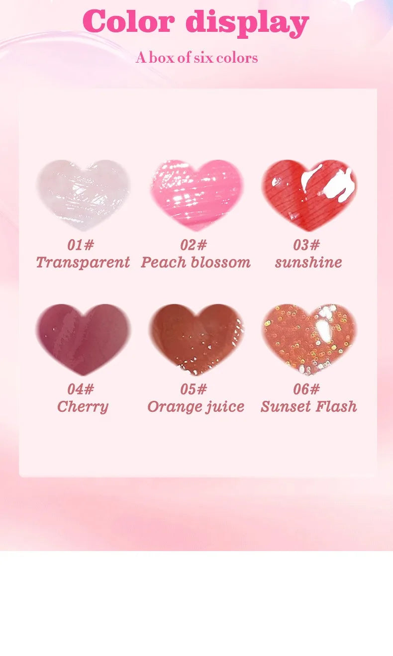 Coffret de 6 Gloss Hydratants Transparents - Huile à Lèvres Cosmétique