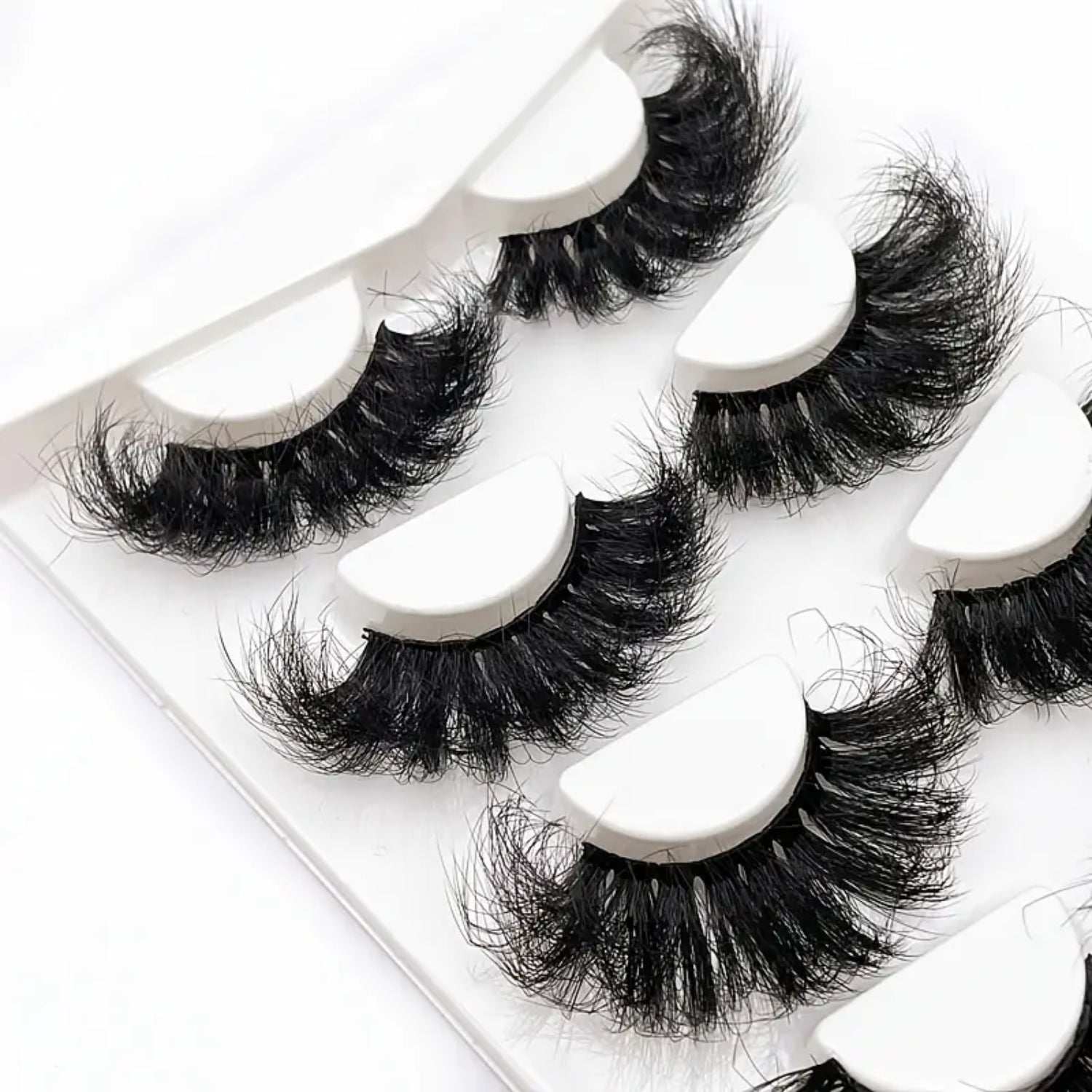 Lot de 4 Paires de Faux Cils - Style Fluffy Désordonnés - Extensions de Cils