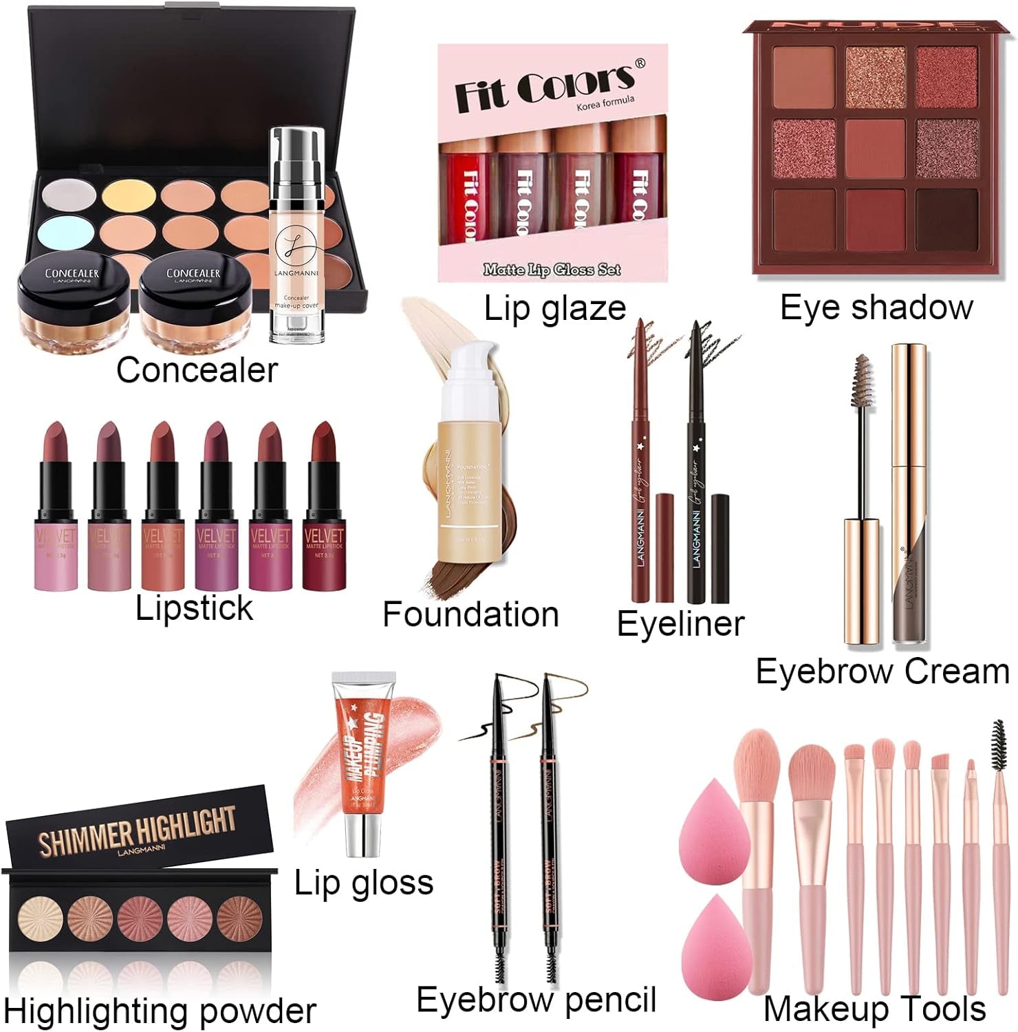 Coffret Maquillage Femme, Malette Maquillage, Kit De Maquillage Tout-En-Un, Mallettes Et Coffrets De Maquillage Trousse De Complète Cosmétique Pour Les Femmes Filles Idée Cadeau De Noël
