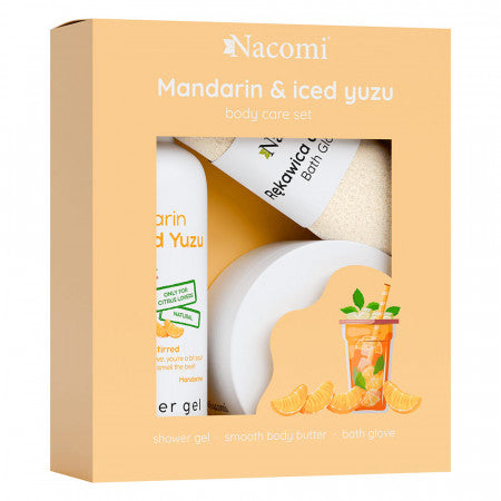 Coffret Soins Corps Mandarine Yuzu - Gel Douche, Beurre et Gant