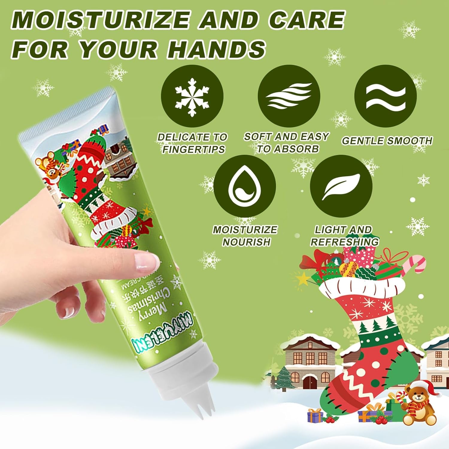 Crème Pour Les Mains Coffret,Creme Main Noel,Creme Main Femme,Crème Hydratante Pour Les Mains,Coffret Cadeau Et D'Anniversairepour Femme Noël,Pour Les Mains Sèches Et Gercées,5 Pièces