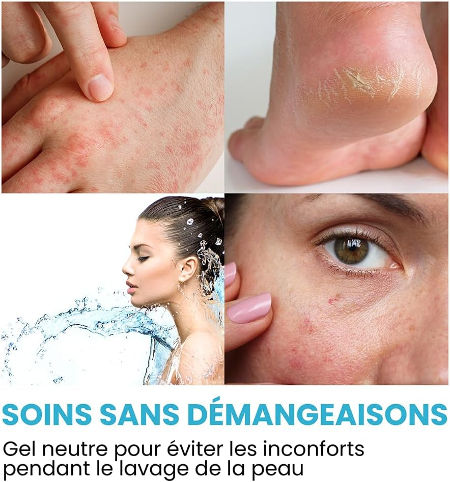 Gel Douche Collagène Triple Action : Nettoyant Visage, Corps Et Cheveux. Effet Raffermissant Et Anti-Âge. Soin Pour Peaux Atopiques, Sensibles Et Sèches - 250 Ml