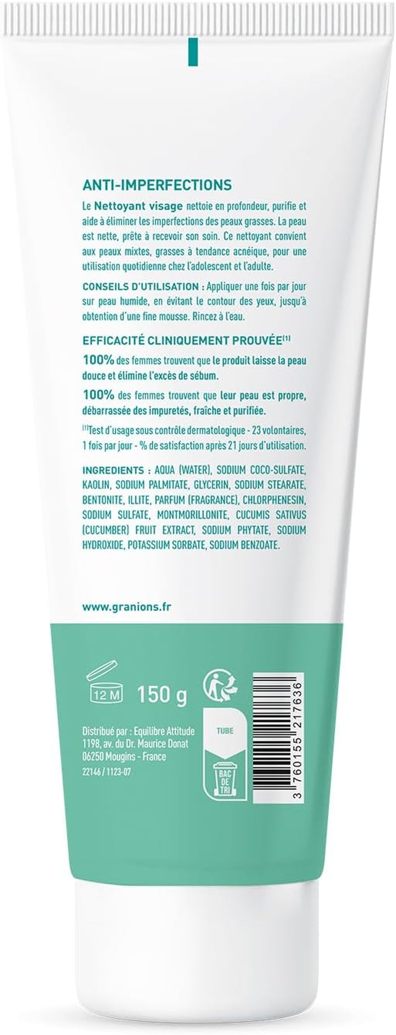 Nettoyant Visage anti Imperfections - Nettoie, Hydrate & Purifie | Elimine Les Impuretés & L’Excès De Sébum - Argile Verte, Argile Blanche, Vitamine C - Pour L'Acne - Résultats Prouvés - 150G