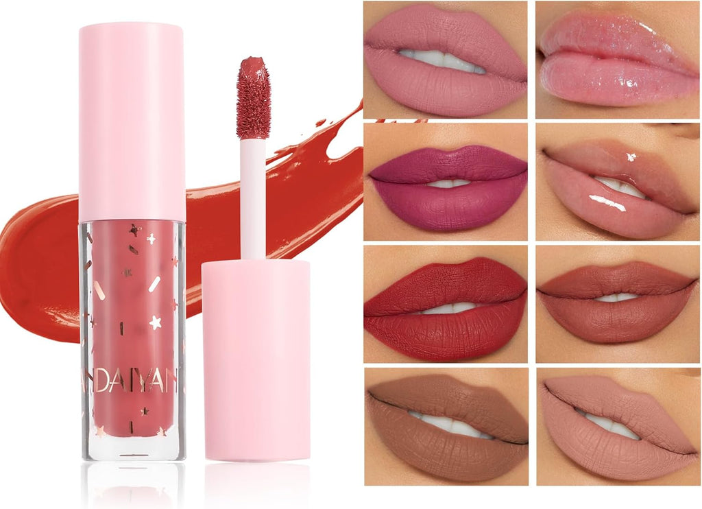 12 Couleur Set Rouge À Lèvres Liquide, Mat Hydratant Scintillant Longue Durée Antiadhésif Brillant À Lèvres, Maquillage Pour Les Lèvres Des Femmes Rouges À Lèvres
